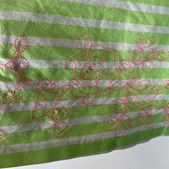 Lady Hagen Golf Skort Women's 10 Green Striped + Pink Embroidery Skirt + Shorts - Picture 9 of 16